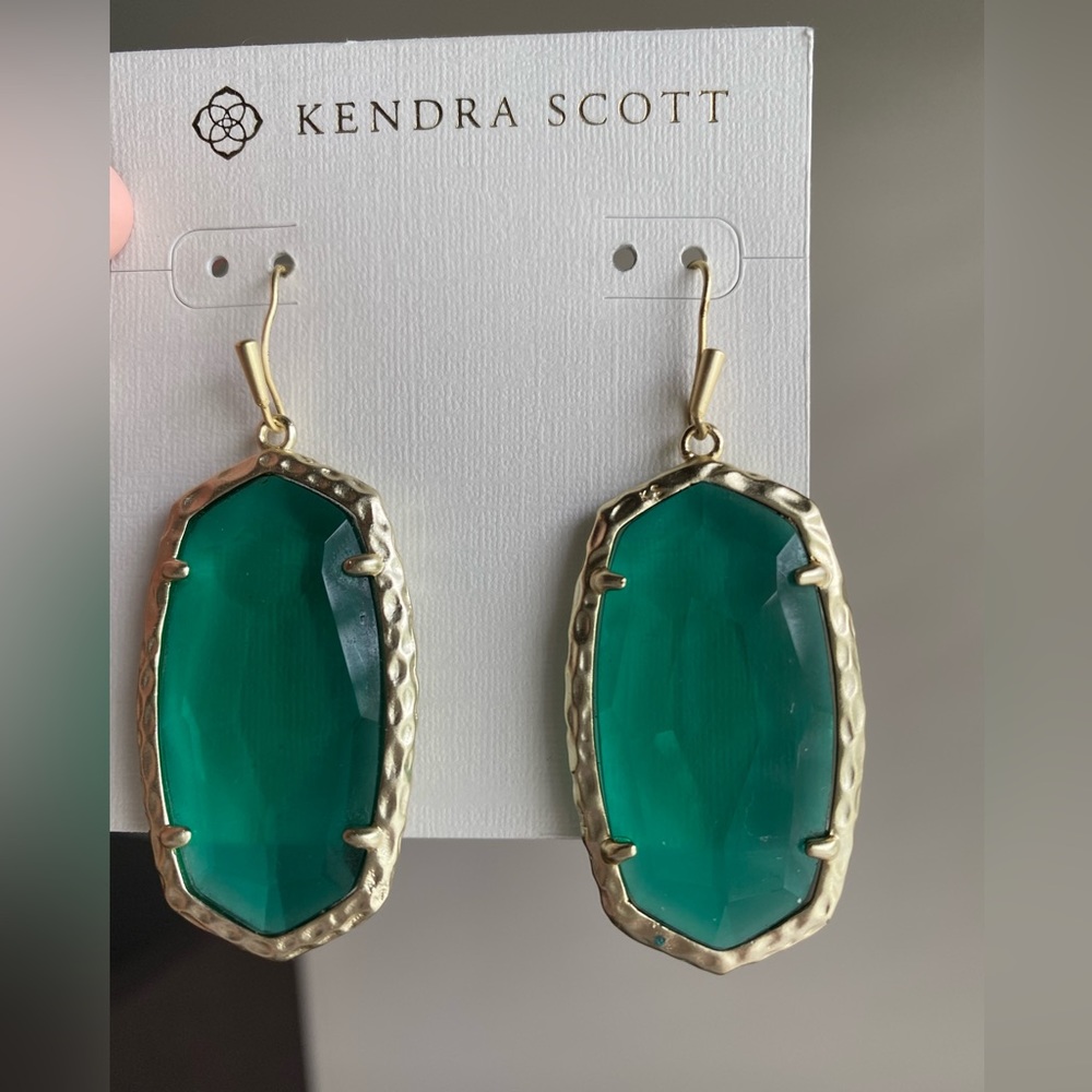 Kendra Scott emerald green earrings